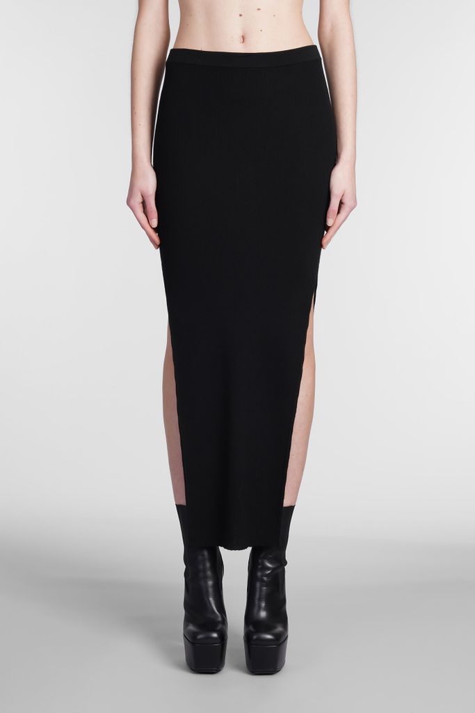 Ribbed Scariskirt Skirt In Black Wool