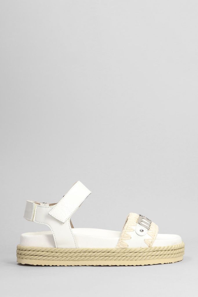 Rope Bio Sandals In White Leather
