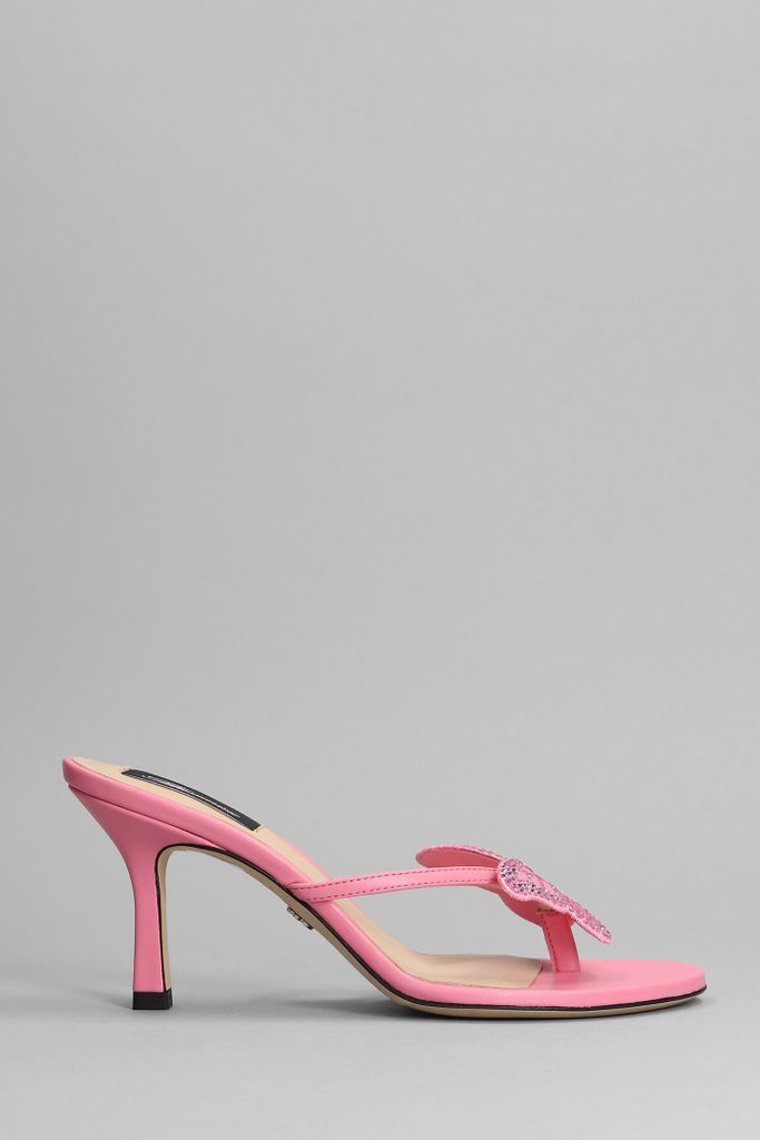 Sandals In Rose-Pink Leather