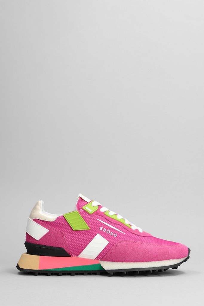 Rush G Sneakers In Fuxia Suede And Fabric