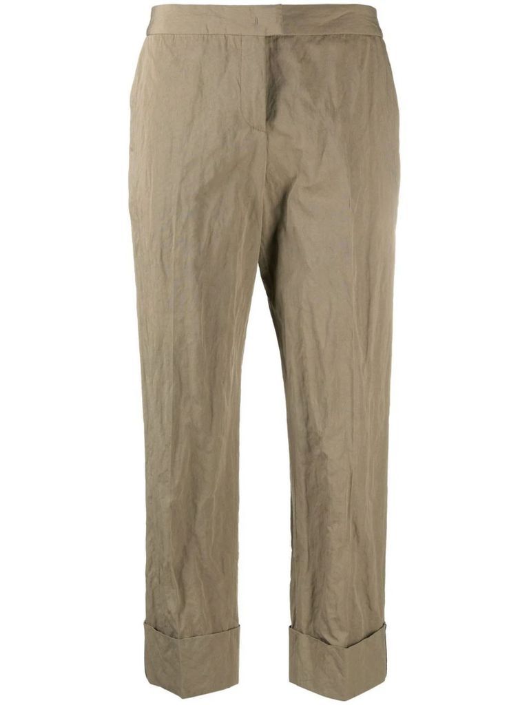 Sand Brown Cotton Blend Trousers