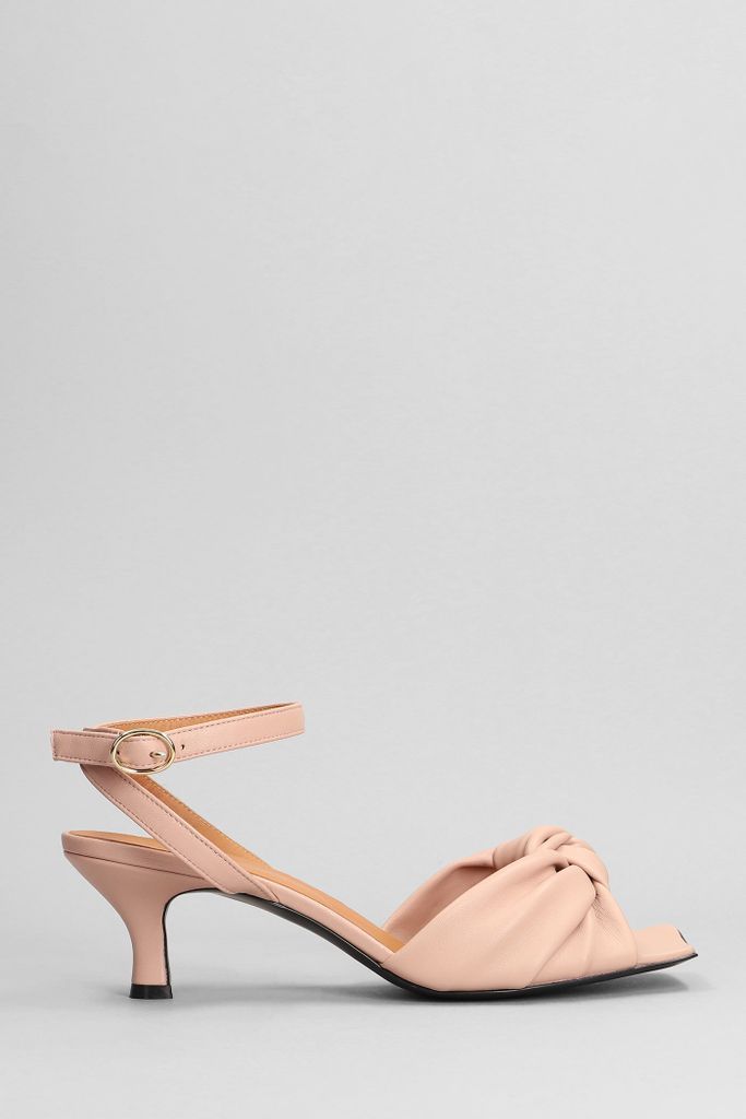Sandals In Powder Leather