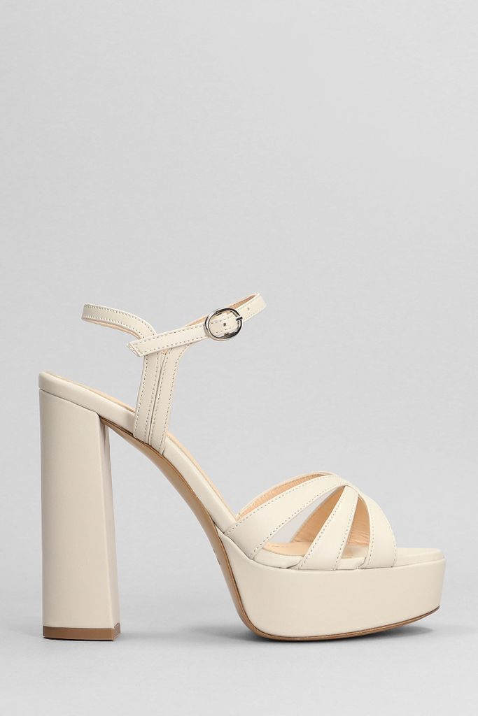 Sandals In White Leather