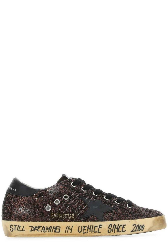 Sequinned Lace-Up Sneakers