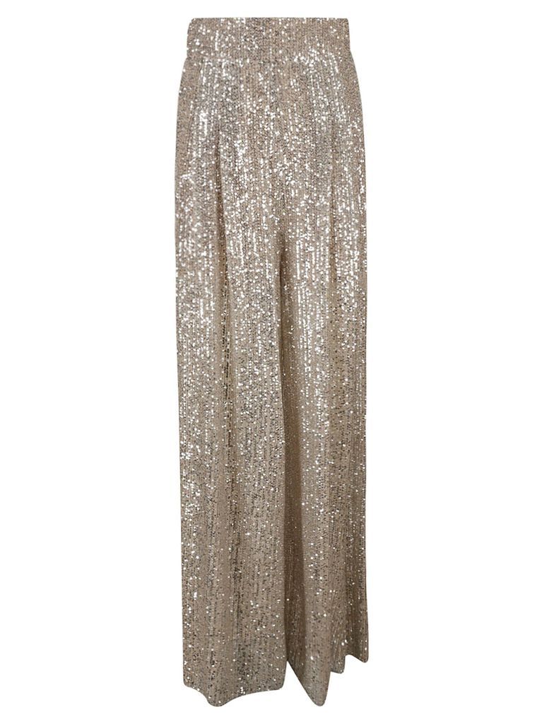Sequin-Coated High Waist Trousers