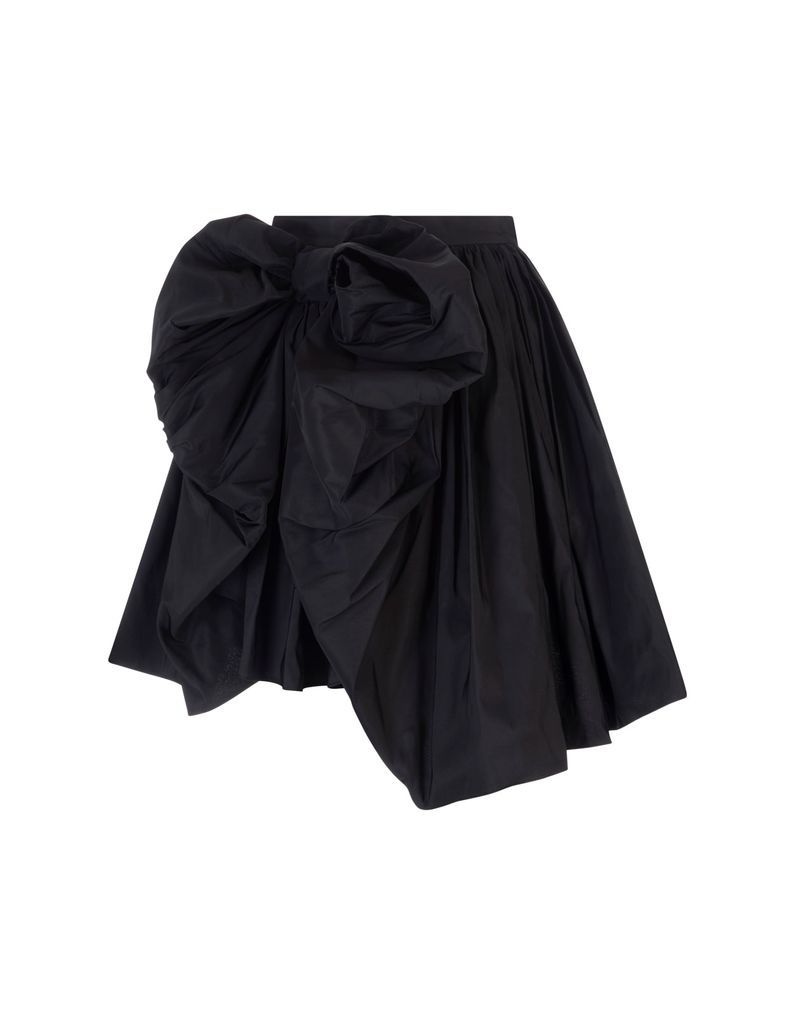 Short Black Skirt With Bow
