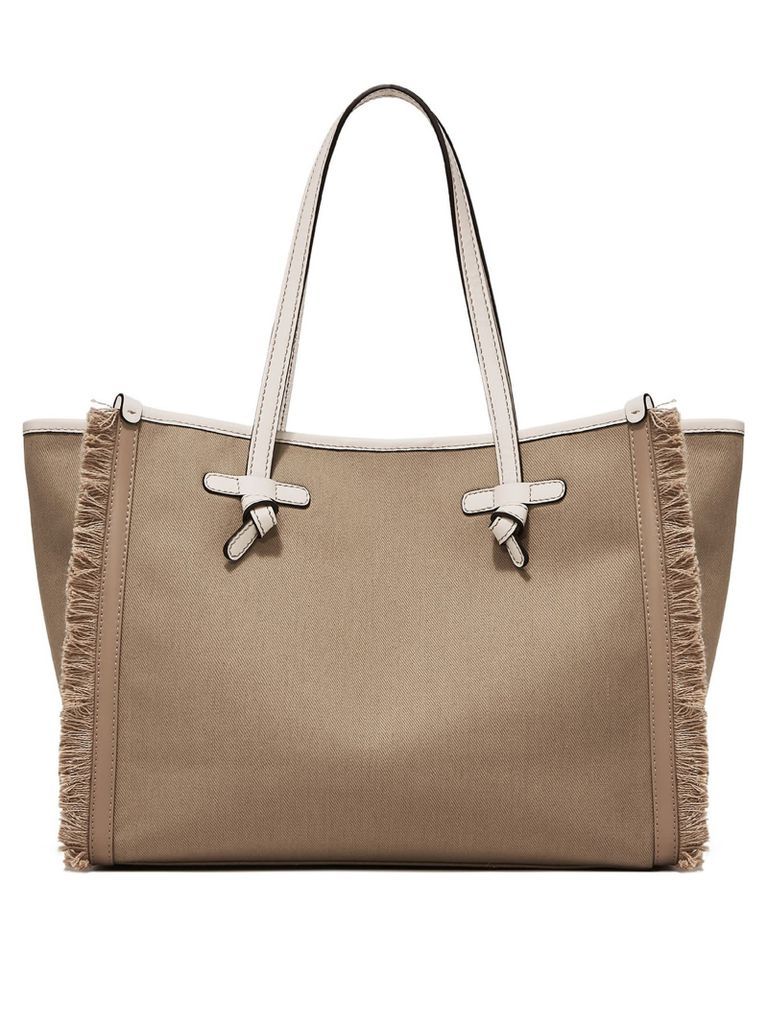 Shopping Bag In Brown Canvas