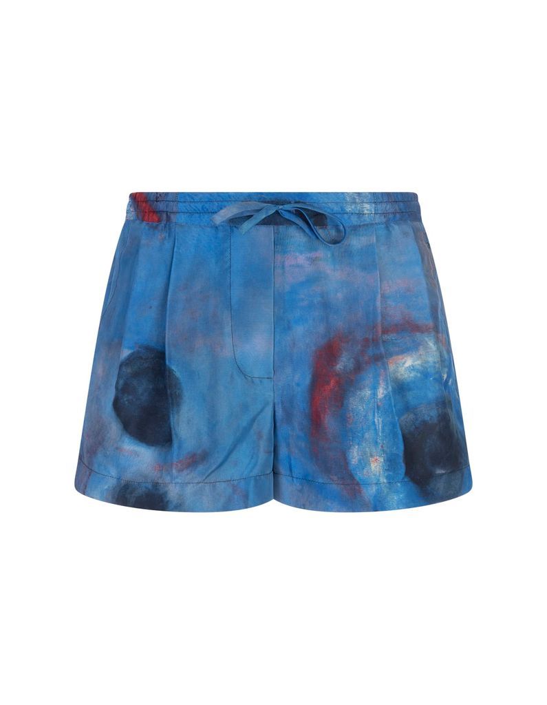 Shorts With Blue Hole Print