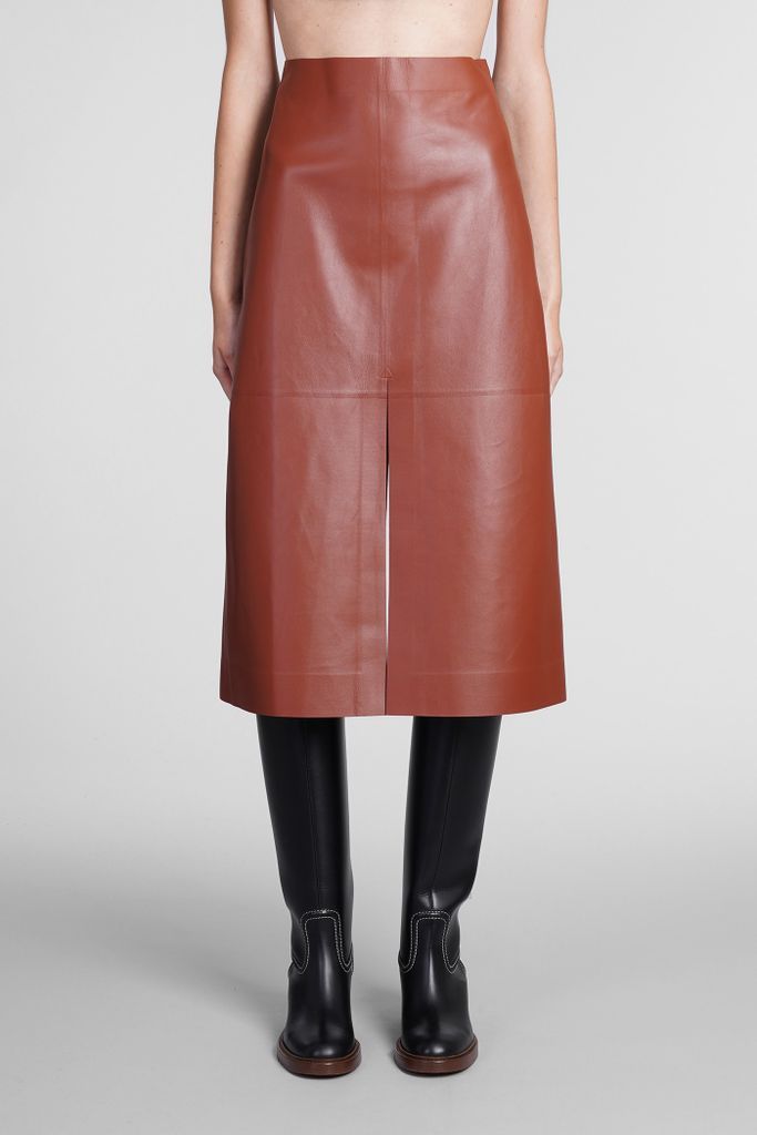 Skirt In Bordeaux Leather