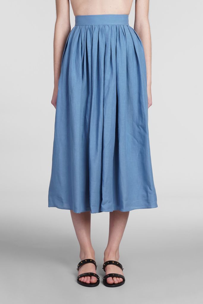 Skirt In Blue Linen