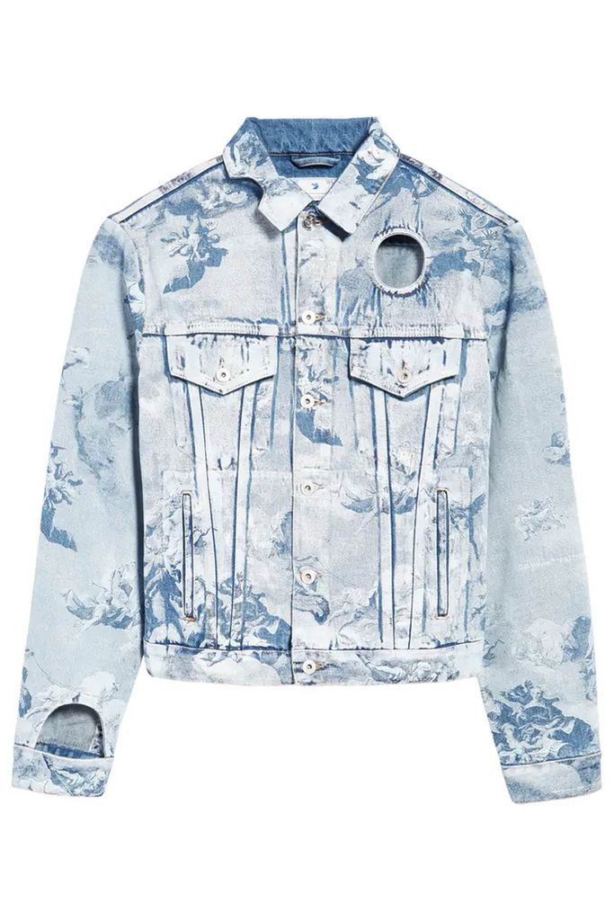 Sky Meteor Denim Jacket With Cut-Outs