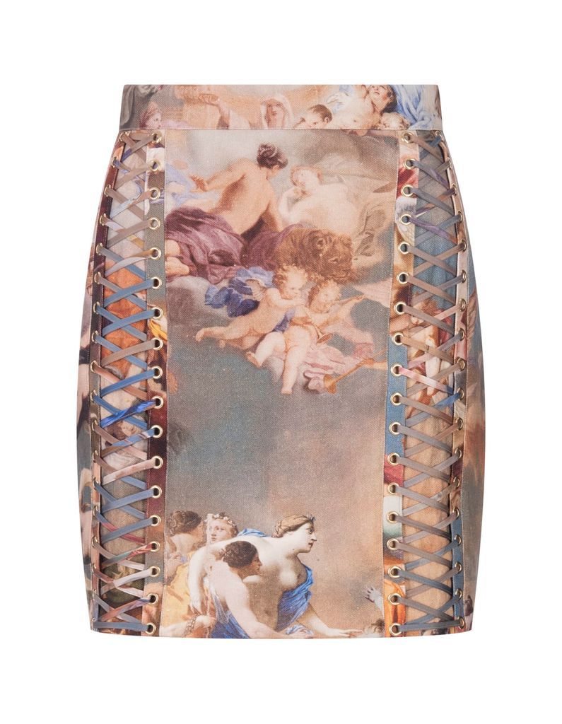 Sky Print Laced Skirt