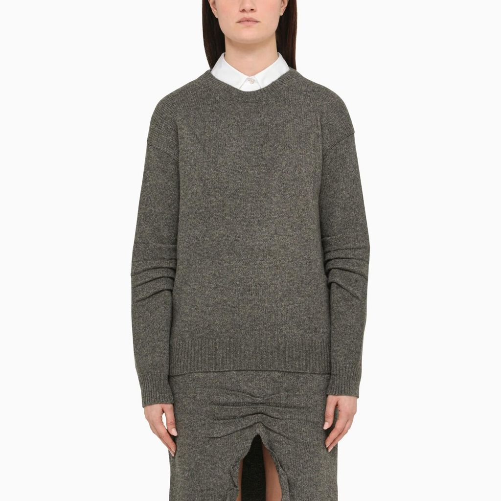 Slate Grey Wool And Cashmere Sweater