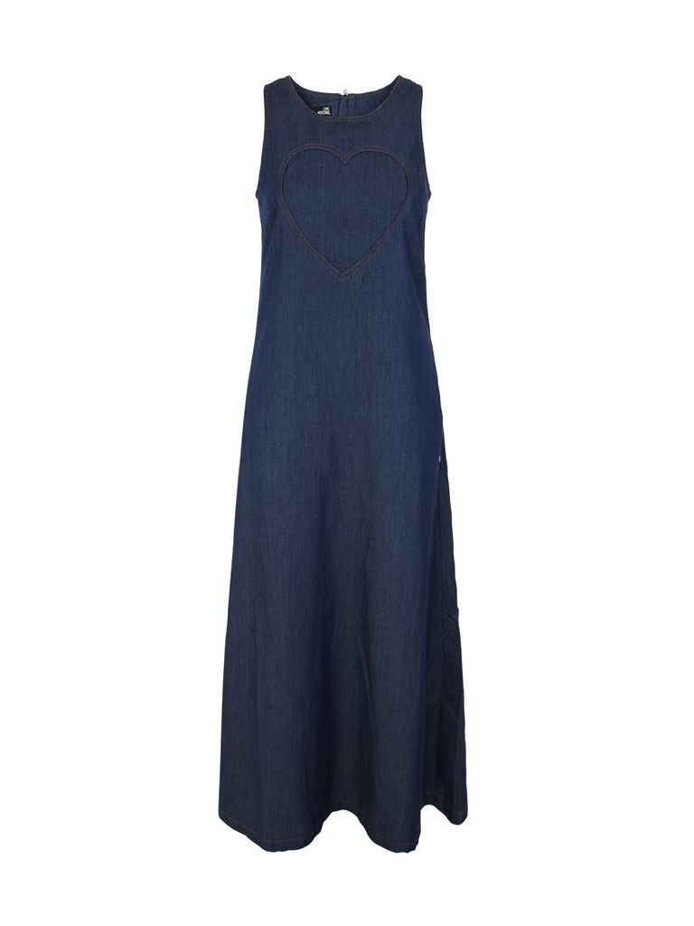 Sleveless Long Dress With Heart Inlay