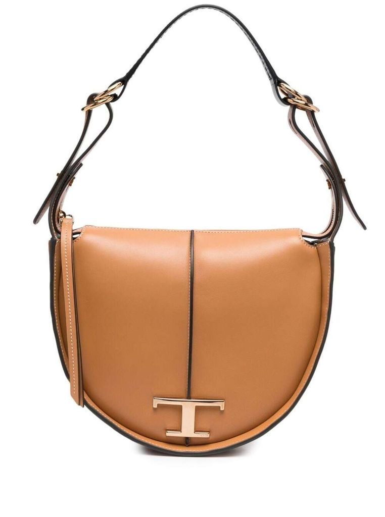 Small Camel Timeless Handbag In Calf Leather With Gold-Colored Logo Plate