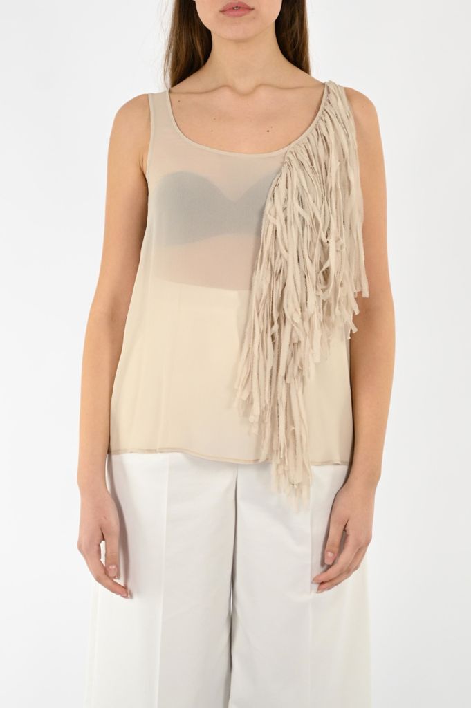 Sleeveless Top With Fringes