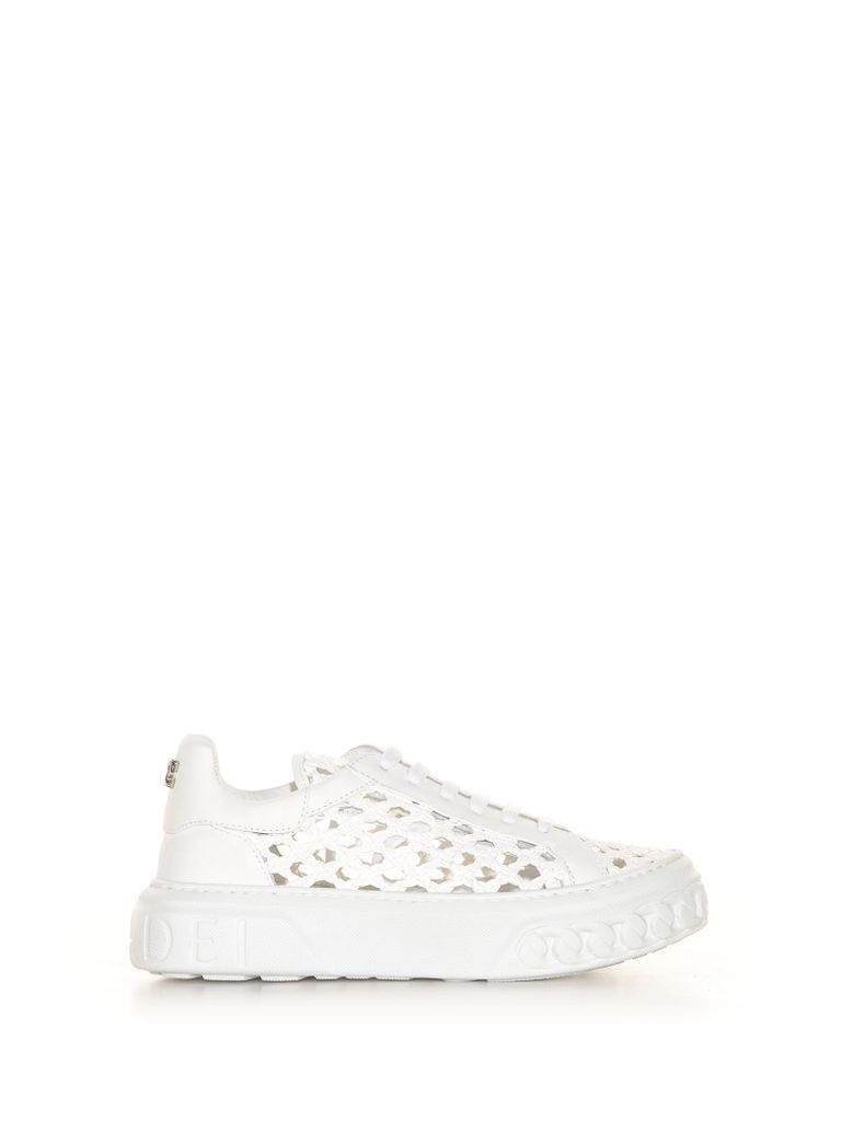 Sneaker In Perforated Woven Leather