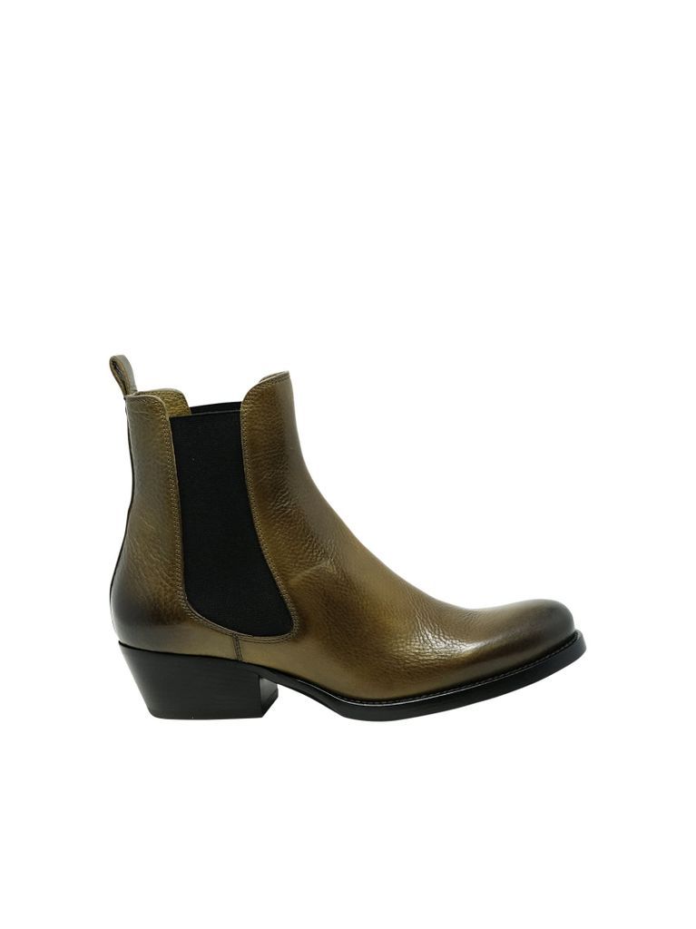 Sr421001 Toscano Green Olive Leather Ankle Boots