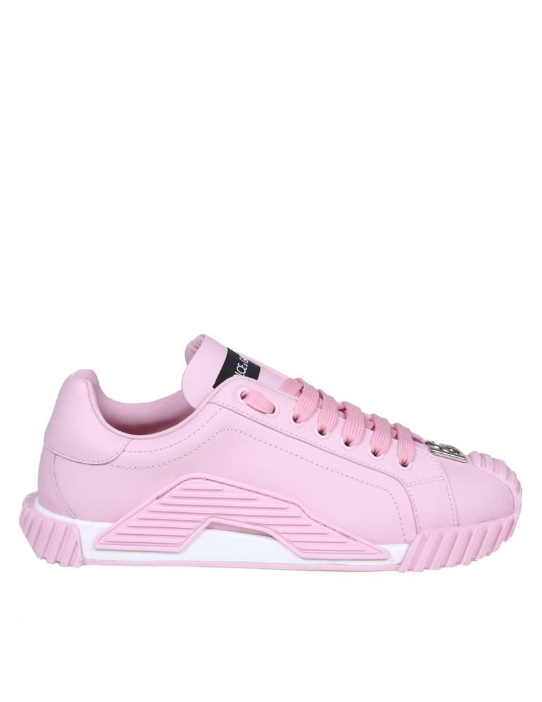 Sneakers In Pink Color Leather