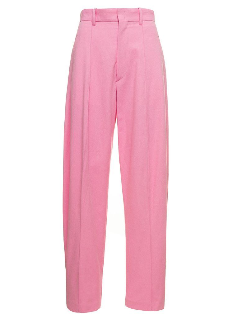 Sopiaeva Baby Pink Palazzo Pants With Belt Loops In Viscose And Cotton Woman Isabel Marant