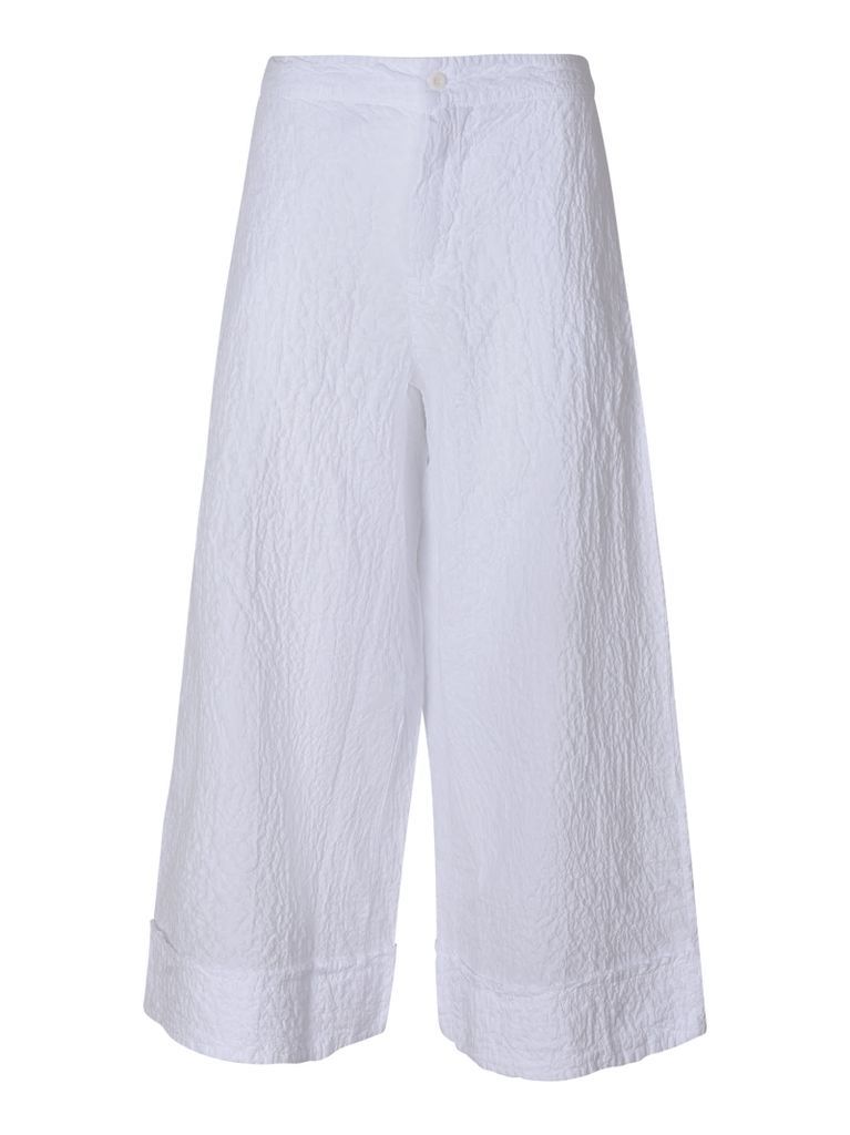 Straight Buttoned Crepe Trousers