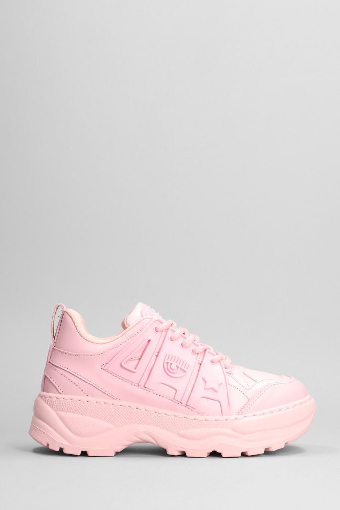 Sneakers In Rose-Pink Leather