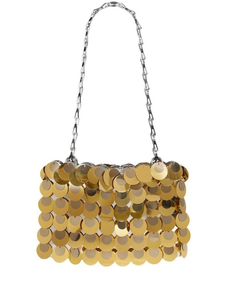 Sparkle Silver And Gold-Tone Discs Shoulder Bag In Brass Woman Paco Rabanne