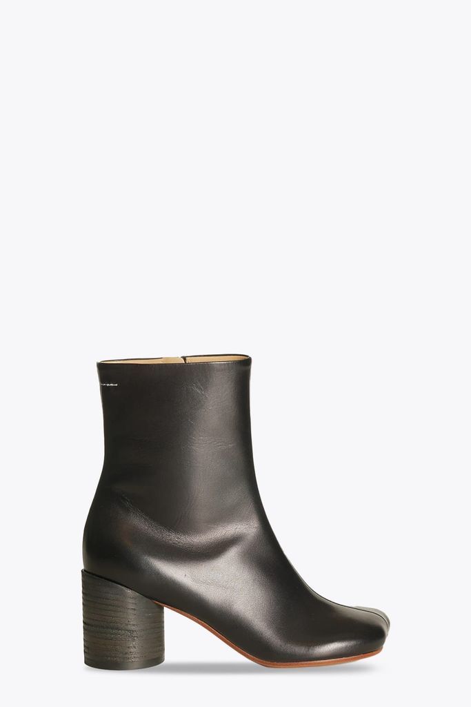Stivaletto Black Leather Heeled Ankle Boots