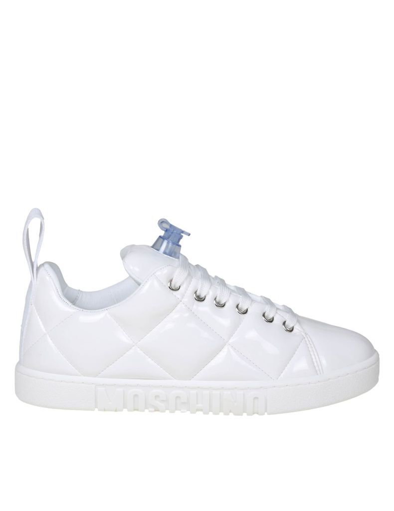 Sneakers In Glossy White Leather