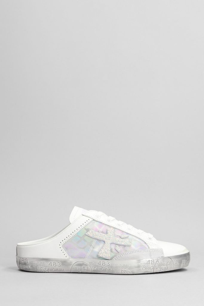 Steven Sneakers In White Leather And Fabric