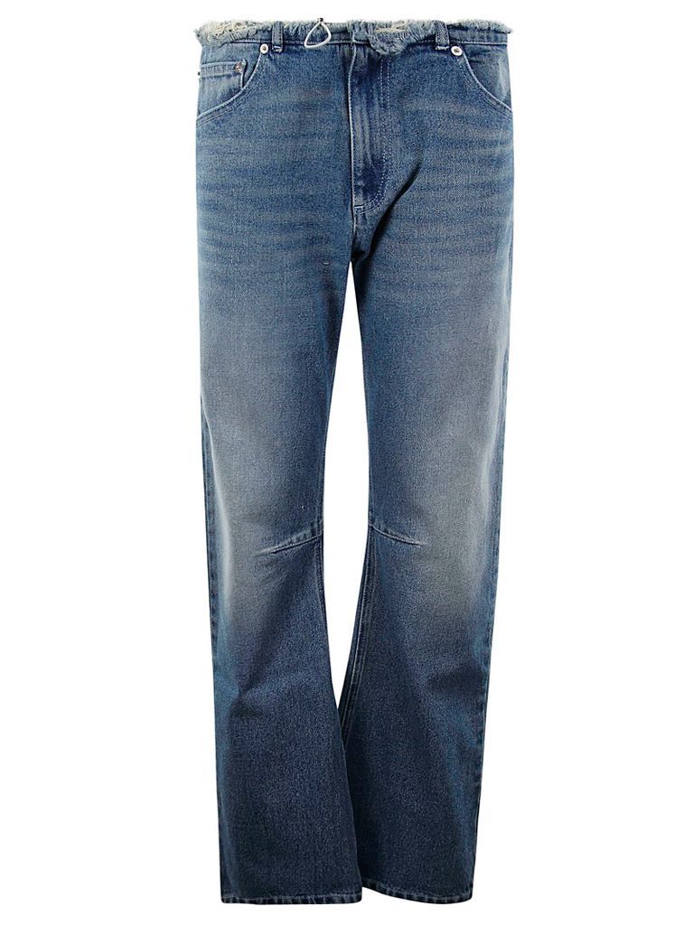 Straight Low-Waisted Jeans With Silver Coulisse