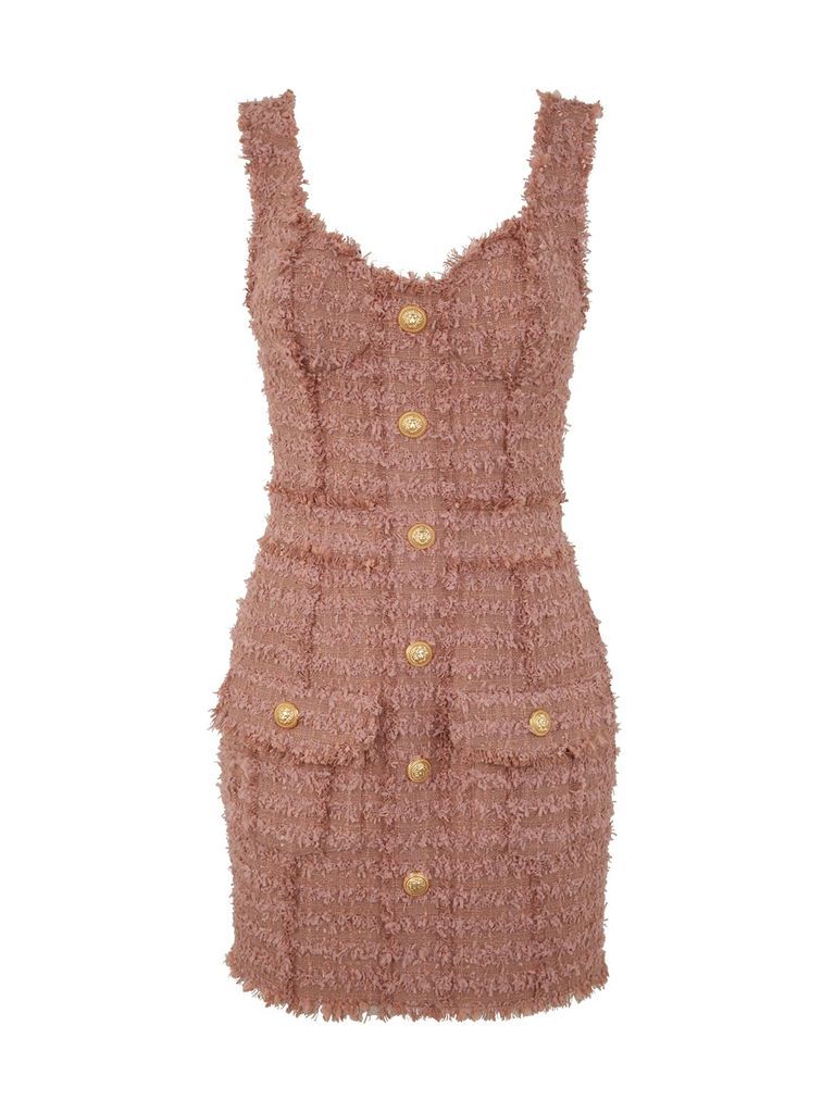 Strapped Tweed Short Dress