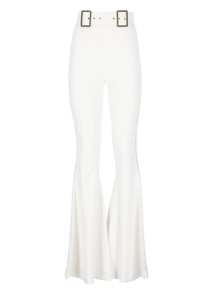 Stretch Crepe Flared Pants