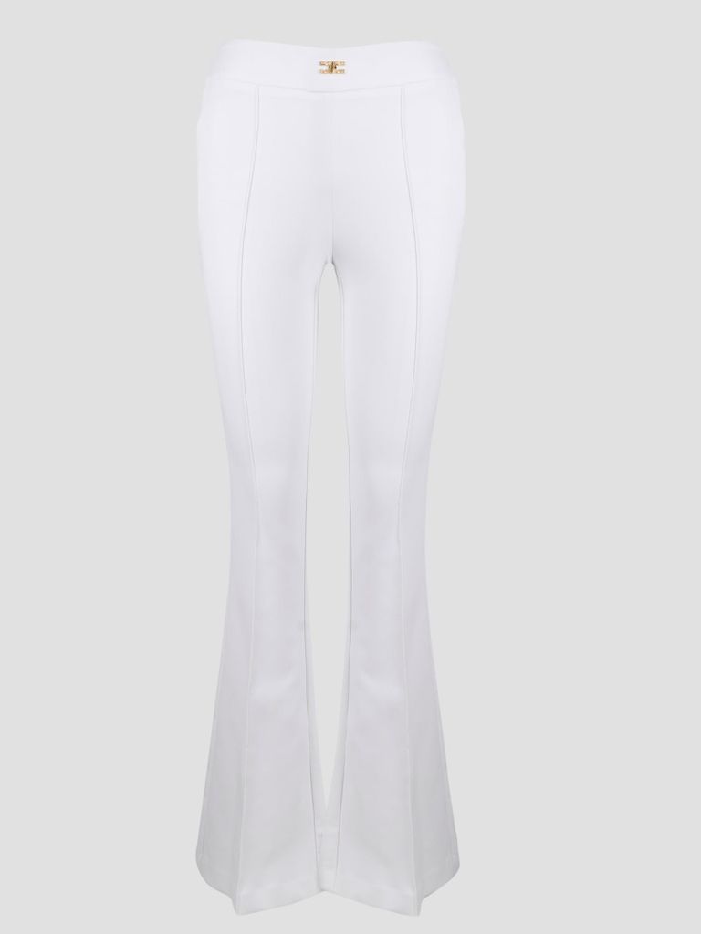 Stretch Crepe Flared Trousers