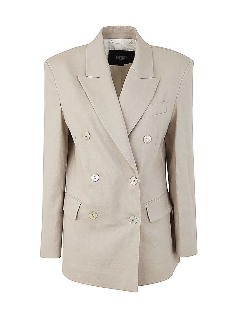 Stretch Linen Double Breasted Jacket