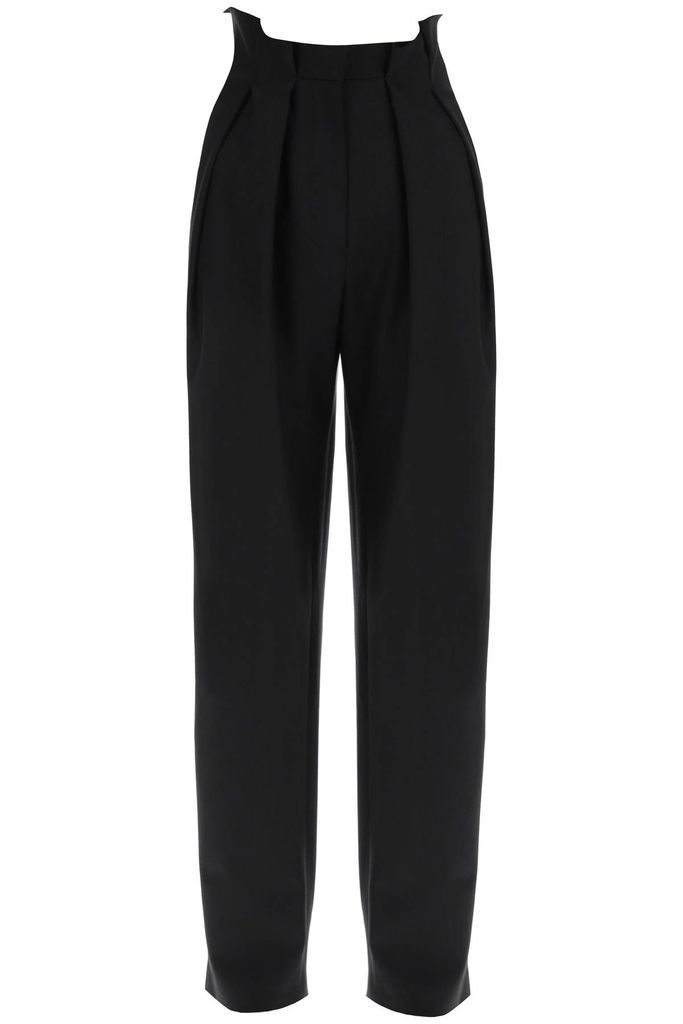 Stretch Twill Pants With Pleated Front