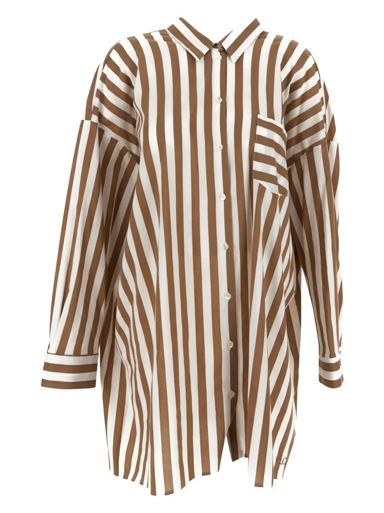 Striped Cotton Long Shirt