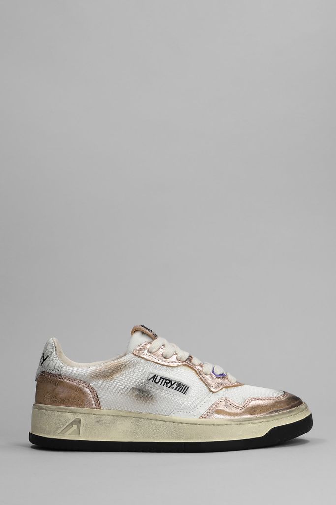 Sup Vint Sneakers In White Leather And Fabric