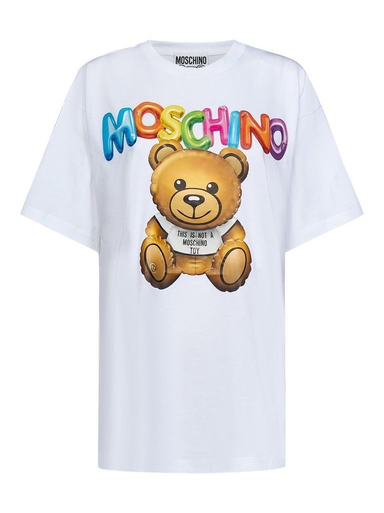 Teddy Bear Motif Crewneck T-Shirt