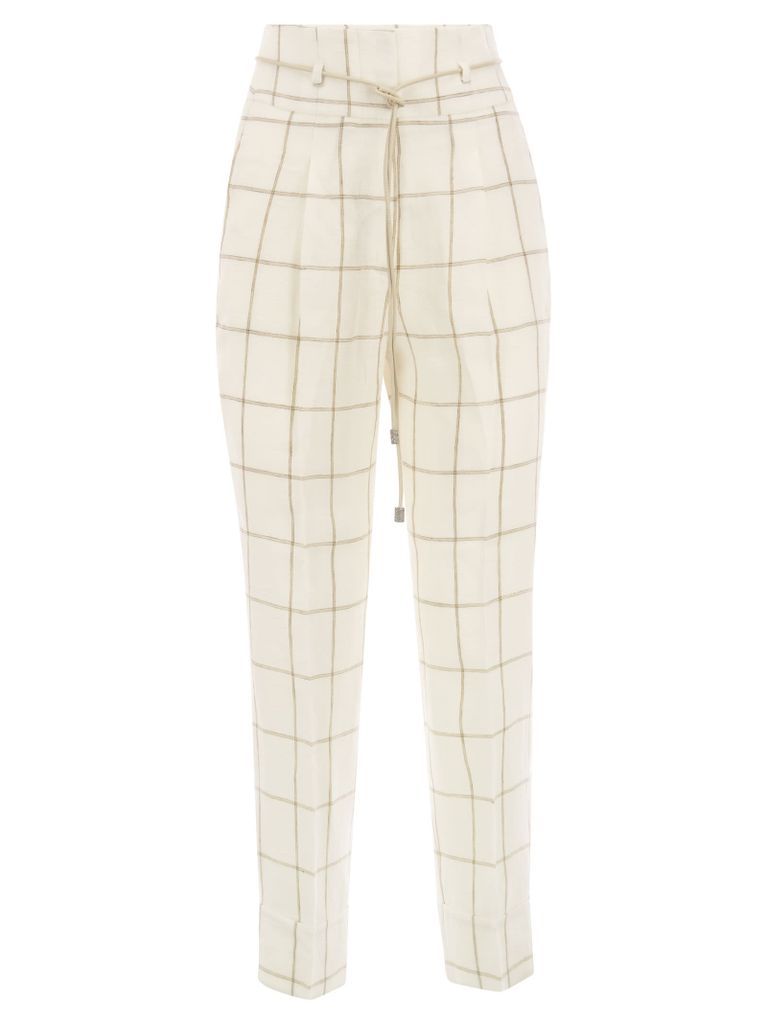 Tailored High-Waisted Linen Trousers