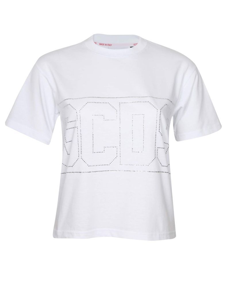 T-Shirt With Crystals Logo