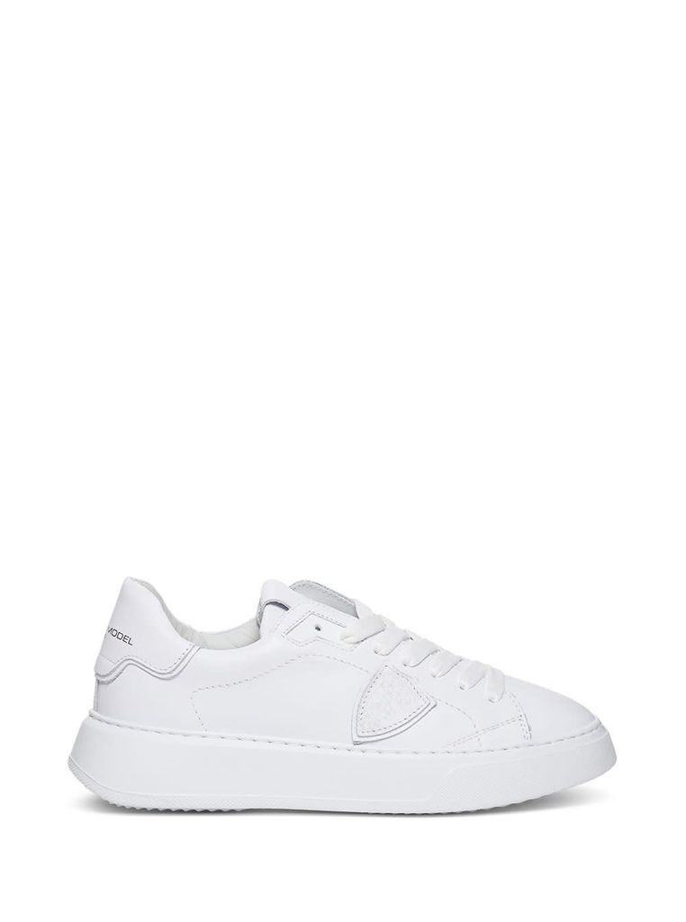 Temple Low Sneakers In White Leather Philippe Model