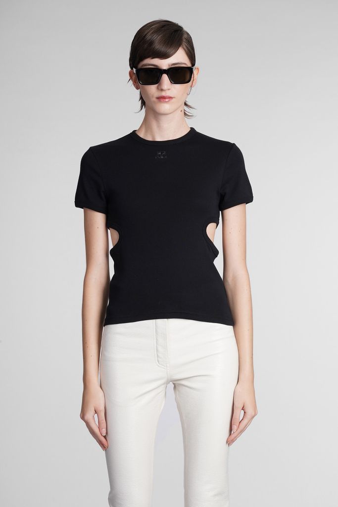 T-Shirt In Black Cotton