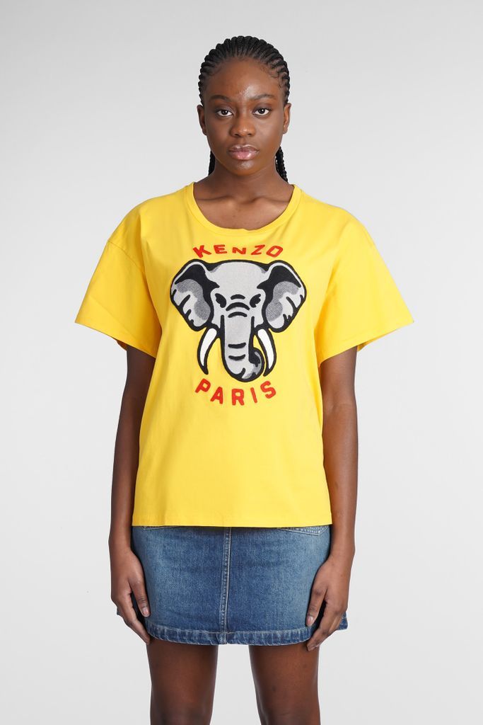 T-Shirt In Yellow Cotton