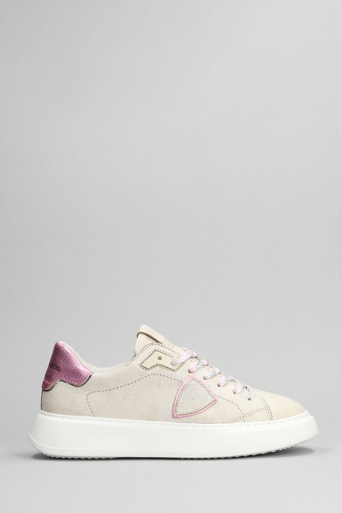 Temple Sneakers In Beige Leather