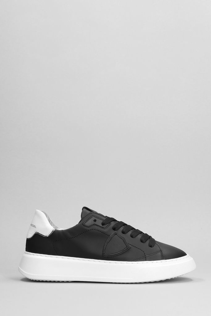 Temple Sneakers In Black Leather