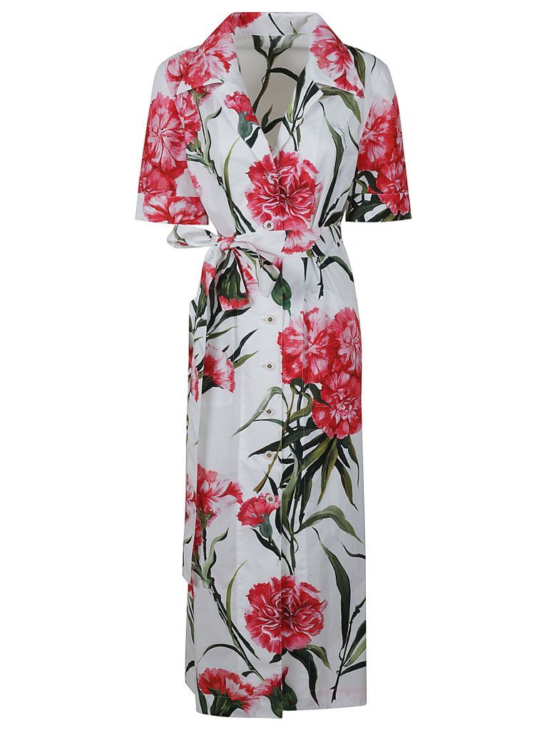 Tie-Waist Floral Print Dress