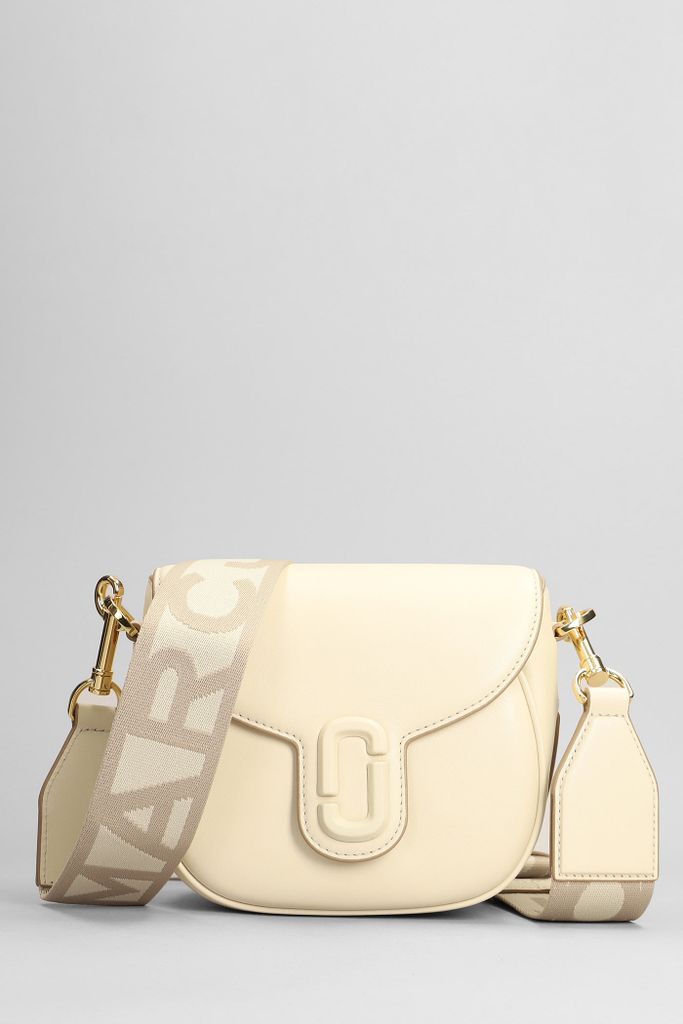 The Small Saddle Bag Shoulder Bag In Beige Leather