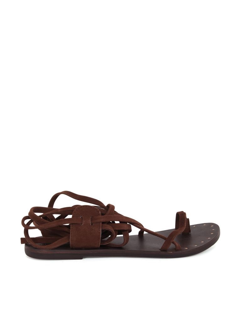 Tie-Up Leather Sandals