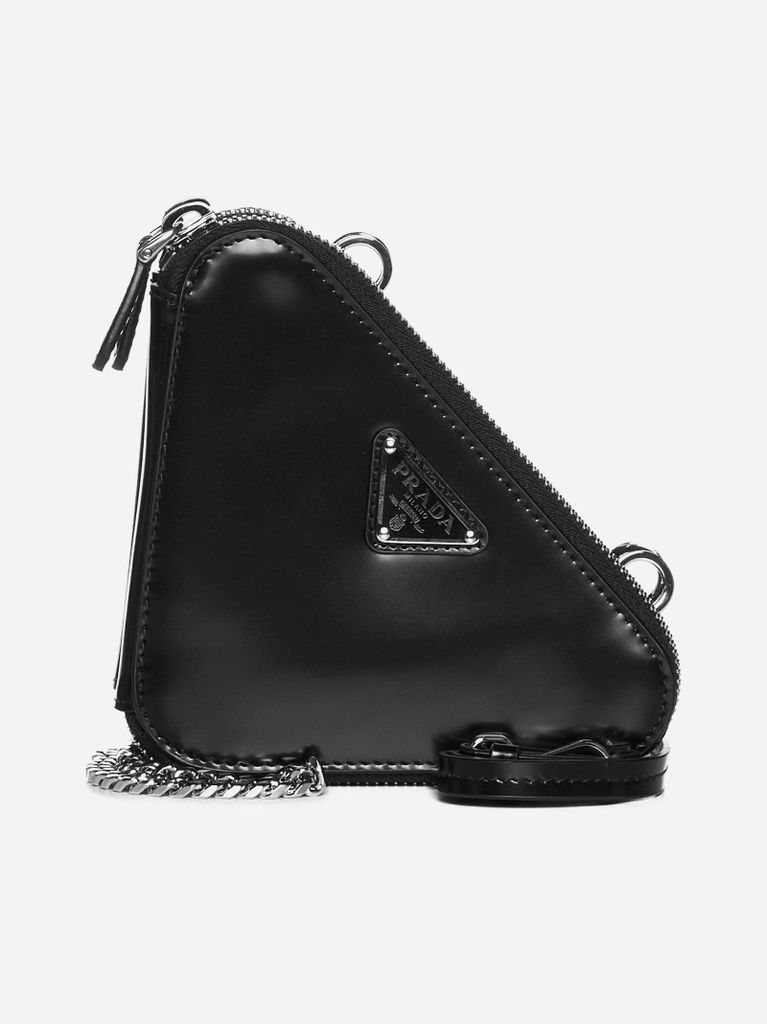 Triangle Double Leather Mini Bag